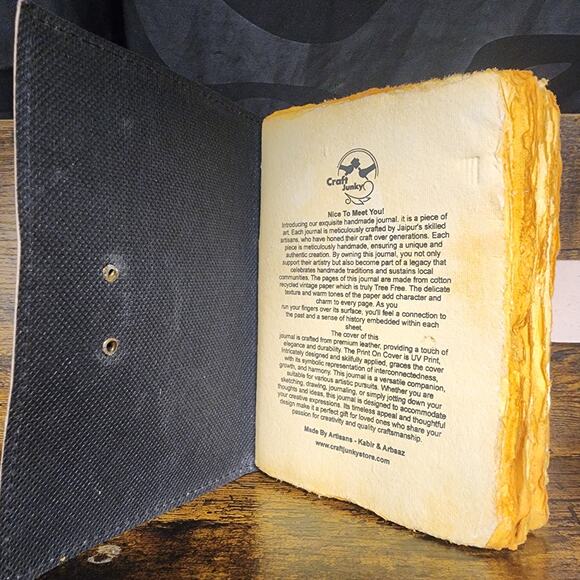 Vintage Leather Journal Blank Unlined Notebook with Butterfly Print 5 x 7 - Picture 4 of 7